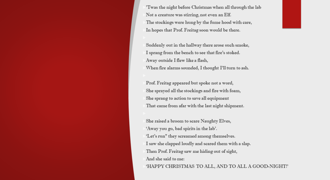 Spoof of the poem 'Twas the night before Christmas