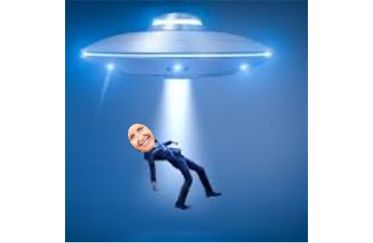 Woman being abducted by aliens